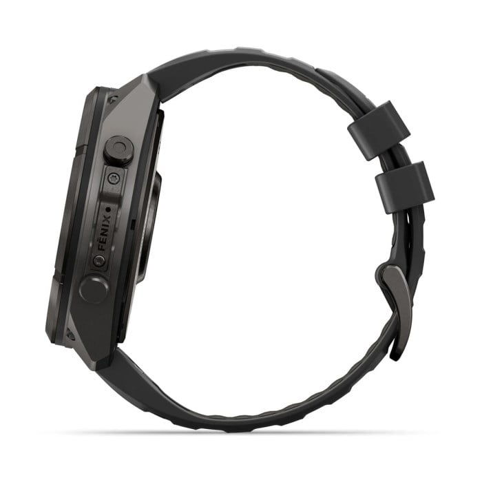 Garmin Fenix 9 Pro 51mm Premium Multisport Smartwatch - Carbon Grey DLC Titanium with Black/Pebble - Carbon Grey DLC Titanium with Black/Pebble Grey Silicone Band - image 8