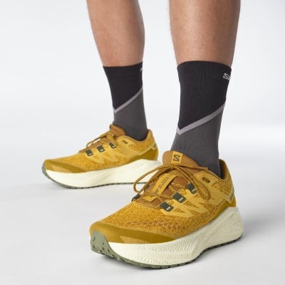 Salomon Aero Glide 3 GRVL - Mens Running Shoes - Spicy Mustard/Vanilla/Ice Deep Lichen Green
