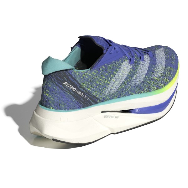 adidas Adizero Prime X 2 Strung - Unisex Road Racing Shoes - Cobalt Blue/Zero Metallic/Lucid Lemon