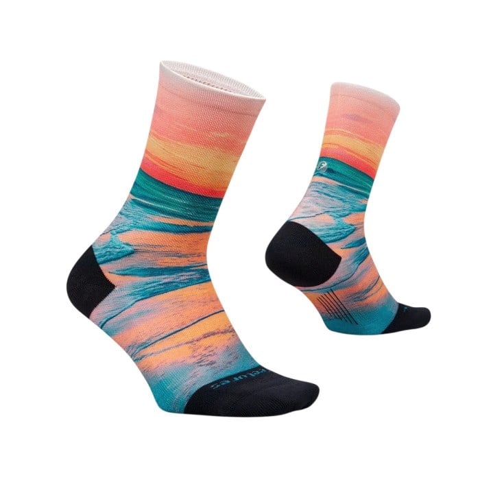 Feetures Elite Light Cushion Mini Crew Limited Edition Socks - Sunset Glow
