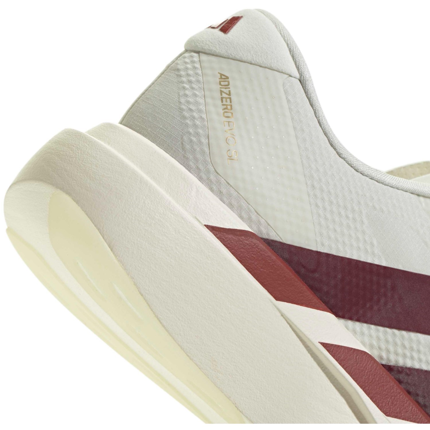 adidas Adizero Evo SL Woven - Mens Running Shoes - Off White/Maroon/Mystery Red