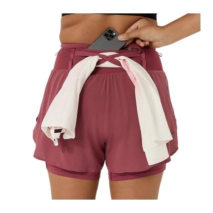 Asics Fujitrail Elite Womens Shorts - Brisket Red - image 7