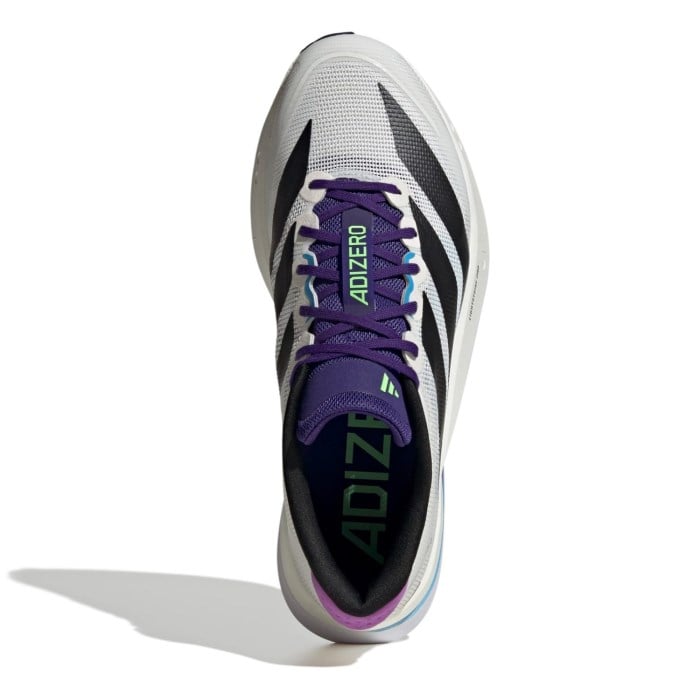 adidas Adizero Boston 13 - Mens Running Shoes - Core White/Core Black/Lime Burst