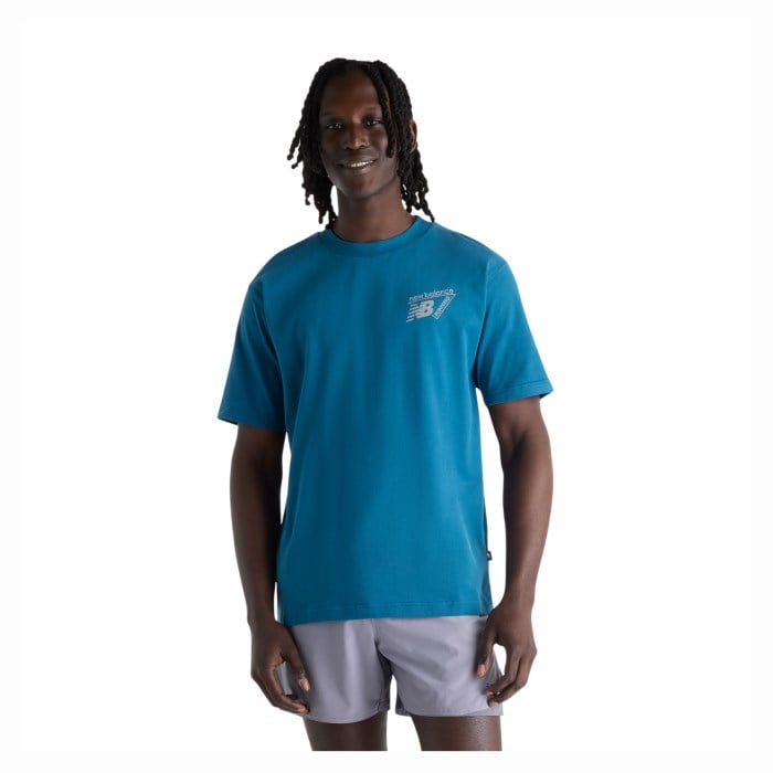 New Balance Nocturnal Run Mens Performance T-Shirt - Storm/Sea - image 2