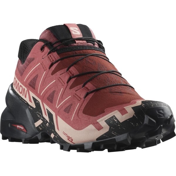 Salomon Speedcross 6 - Womens Trail Running Shoes - Cow Hide/Black/English Rose