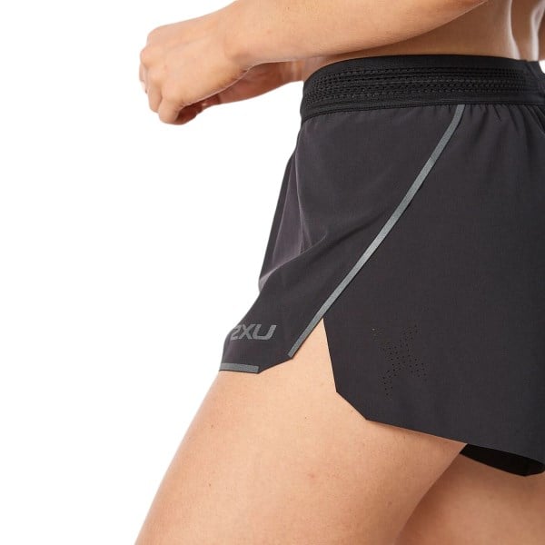 2XU Light Speed 3 Inch Womens Running Shorts - Black/Black Reflective