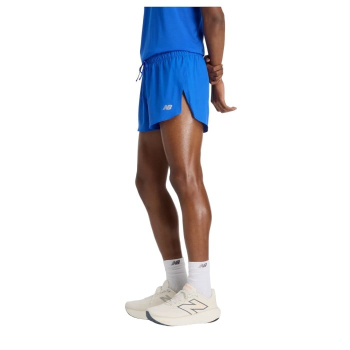 New Balance RC Mens 3 Inch Split Shorts - Blue Gemstone