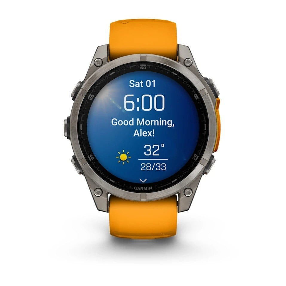 Garmin Fenix 8 47mm AMOLED Sapphire Edition Titanium Watch - Slate Grey/Black Silicone Band - image 4