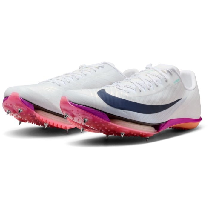 Nike Air Zoom Maxfly 2 - Unisex Track Sprint Spikes - White/Obsidian/Bright Crimson/Hyper Turq