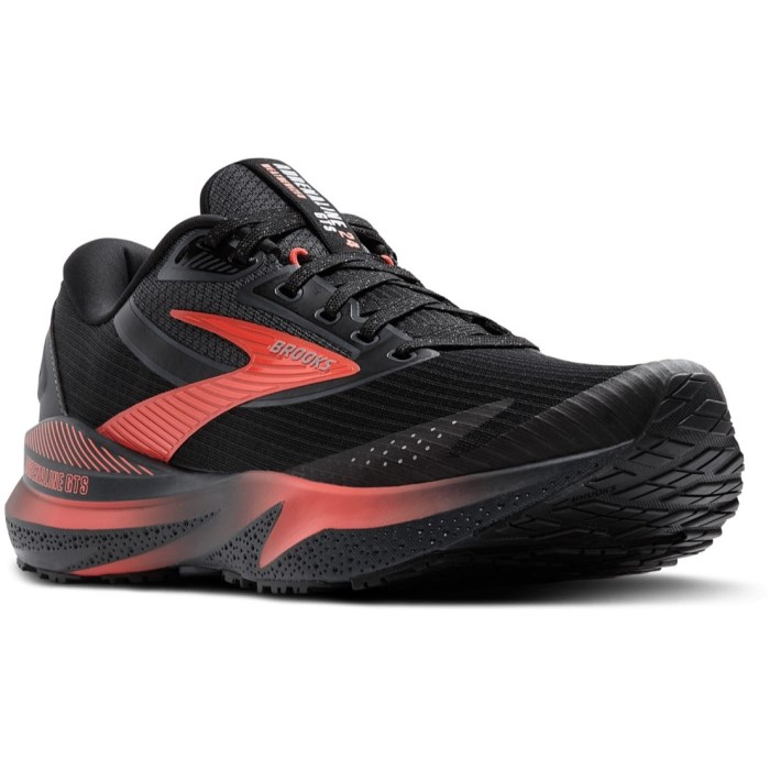 Brooks Adrenaline GTS 24 WTX - Womens Running Shoes - Black/Hot Coral/Ebony