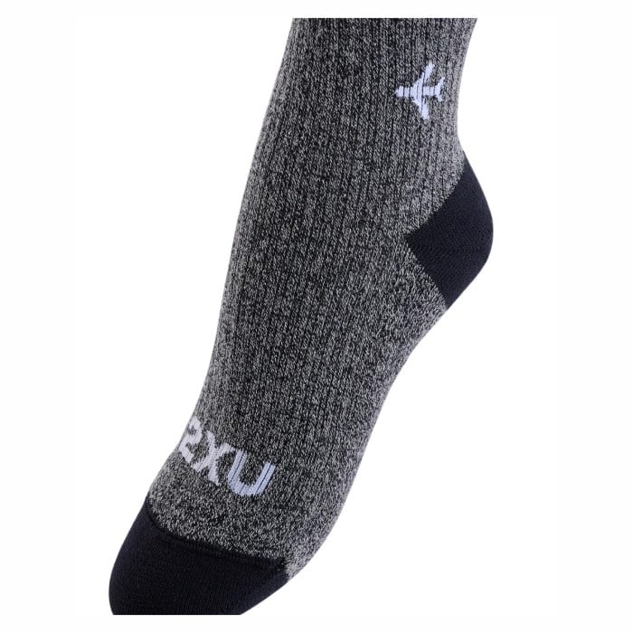 2XU Flight Bamboo Charcoal Unisex Compression Socks - Grey Marle/White - image 5