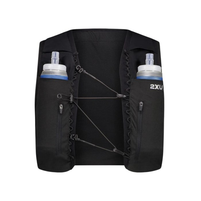 2XU Run Hydration Vest With Flasks - Black/Silver Reflective