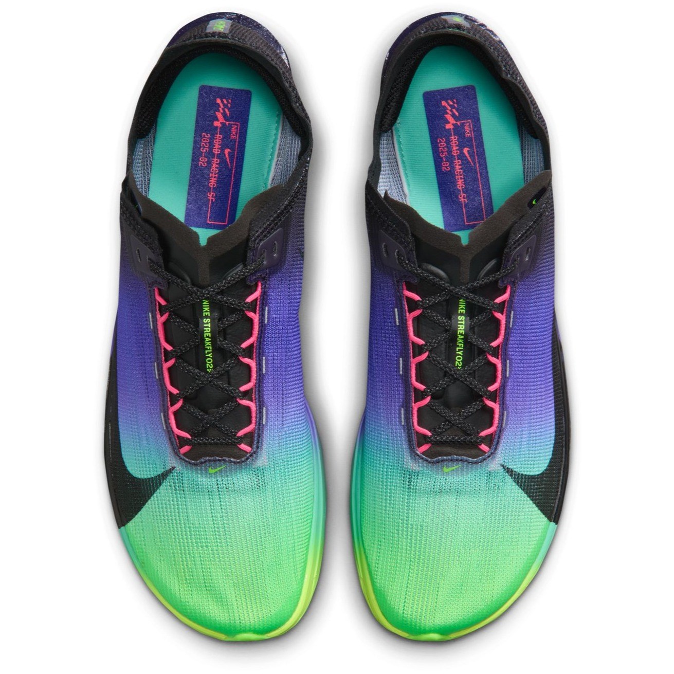 Nike Streakfly 2 - Mens Racing Shoes - Dark Obsidian/Black/Electric Green