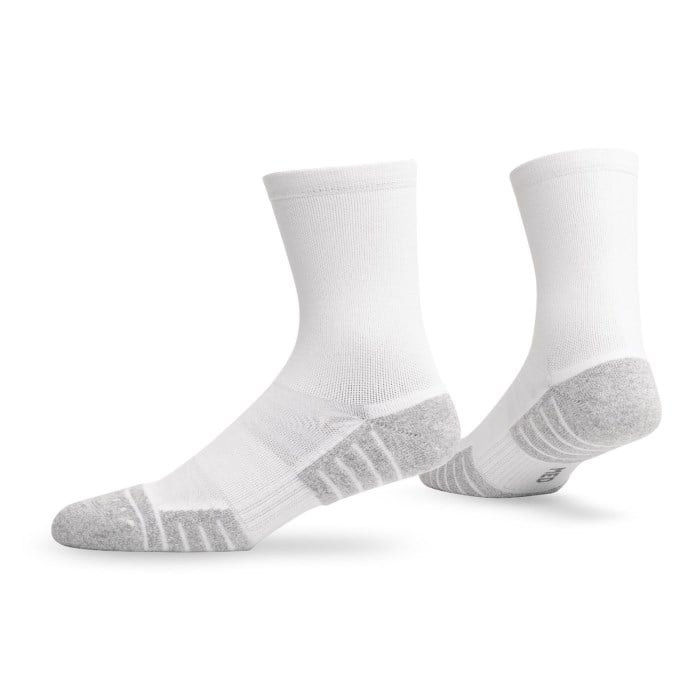 Light Performance Half Crew Unisex Running Socks - White