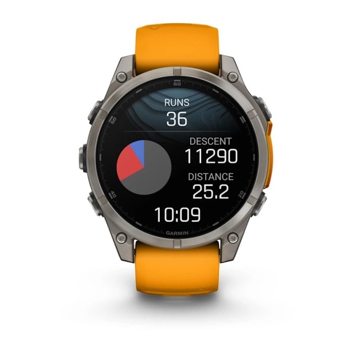 Garmin Fenix 8 47mm AMOLED Sapphire Edition Titanium Watch - Slate Grey/Black Silicone Band - image 12