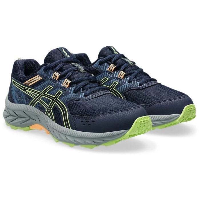 Asics Gel Venture 9 GS - Kids Trail Running Shoes - Midnight/Lime Green