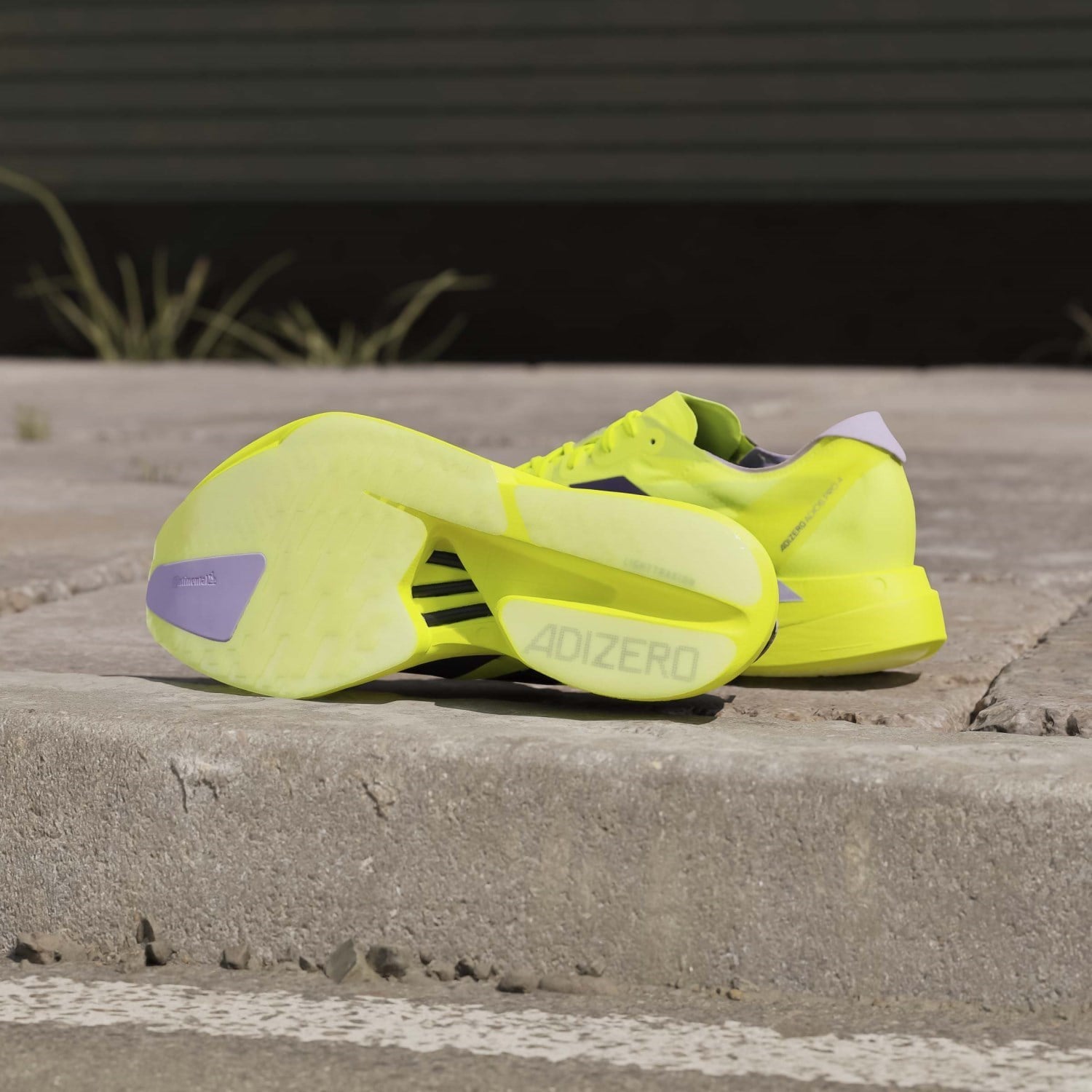 adidas Adizero Adios Pro 4 - Mens Racing Shoes - Solar Yellow/Aurora Plum/Powder Plum