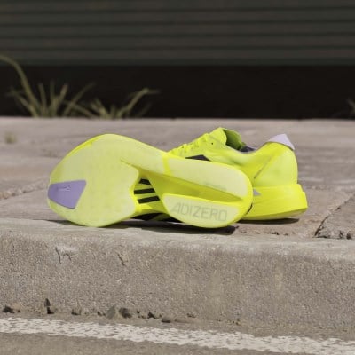 adidas Adizero Adios Pro 4 - Mens Racing Shoes - Solar Yellow/Aurora Plum/Powder Plum