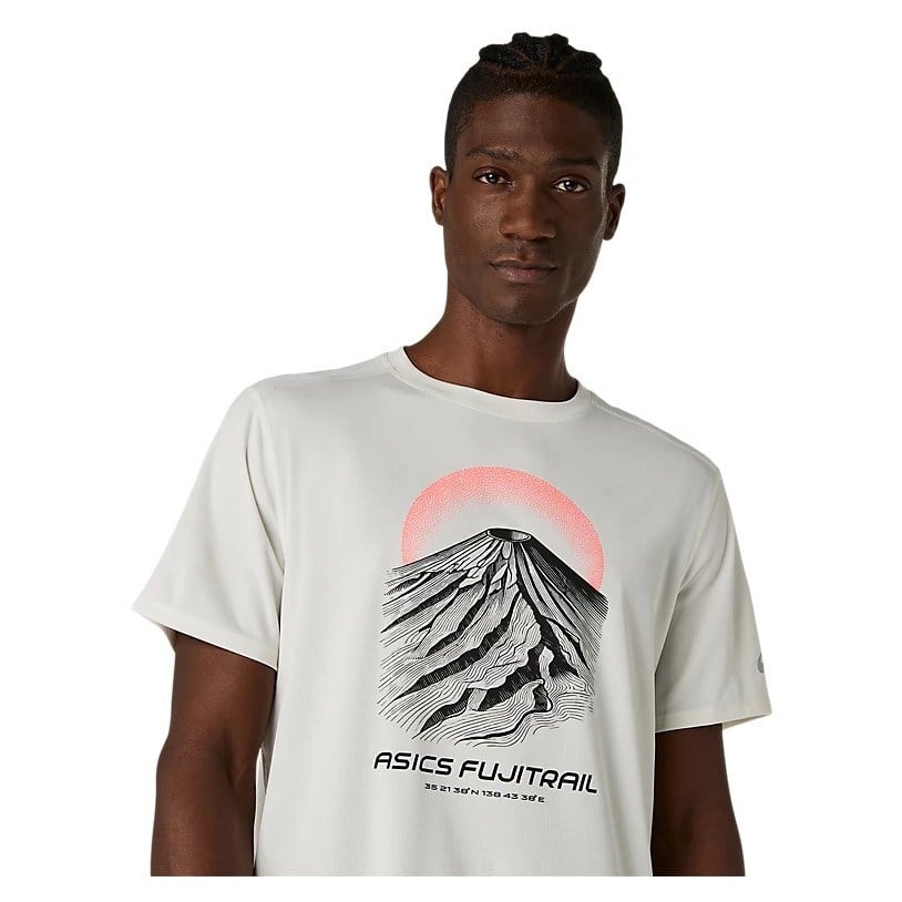 Asics Fujitrail Logo Mens Running T-Shirt - Cream - image 4
