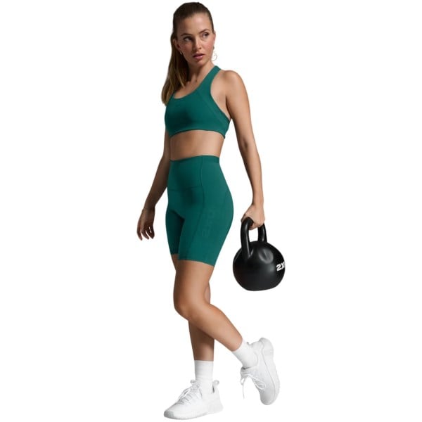2XU Womens Form Racerback Medium Impact Bra - Dark Moss/Dark Moss