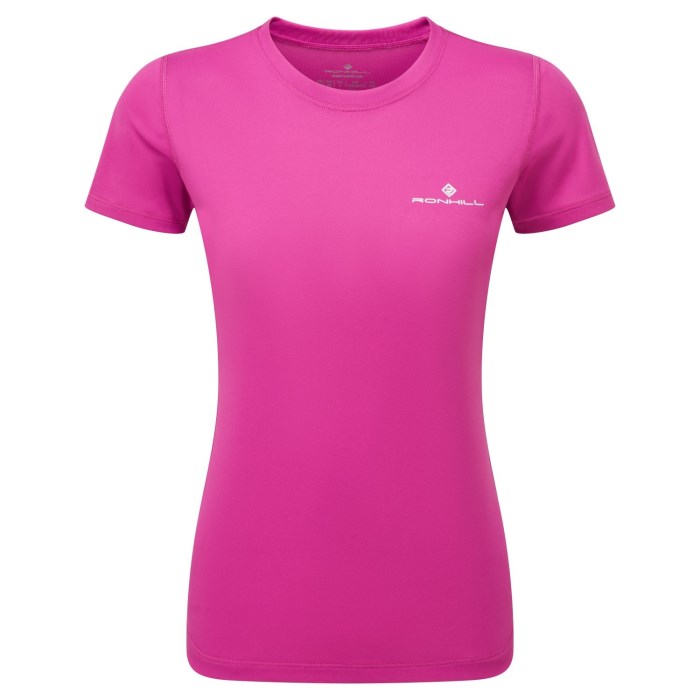 Ronhill Core Womens Short Sleeve Running T-Shirt - Razzmatazz/Bright White