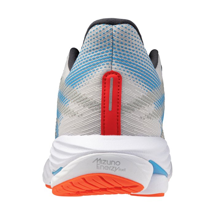 Mizuno Wave Rider 28 - Mens Running Shoes - Nimbus Cloud/Blue Pace/Ignition Red