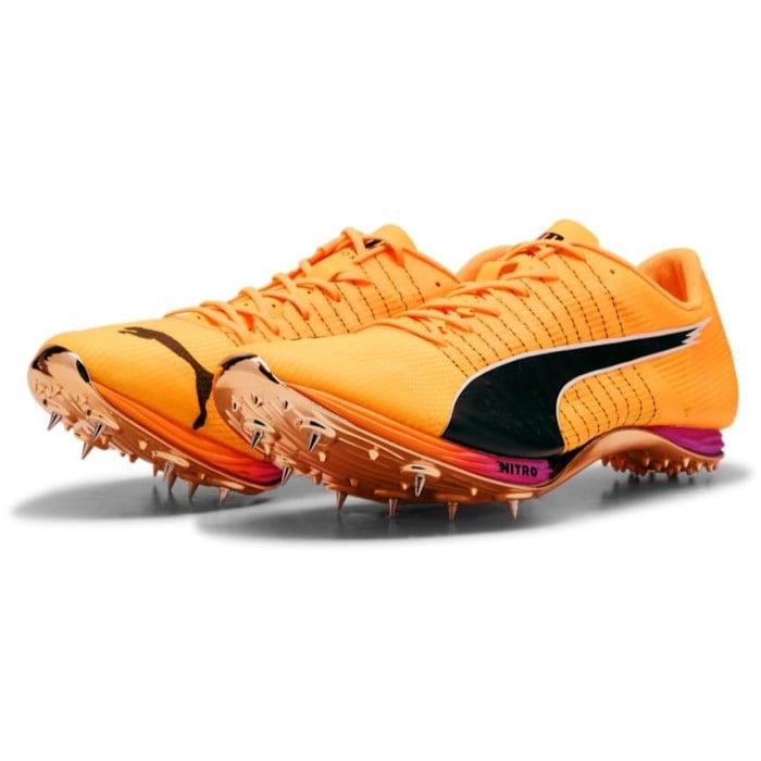 Puma evoSpeed 400 Nitro Elite 2 - Unisex Mid Distance Running Spikes - Sun Stream/Pure Magenta/Puma