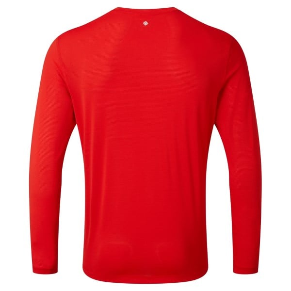 Ronhill Tech Mens Long Sleeve Running T-Shirt - Flame/Fluo Yellow