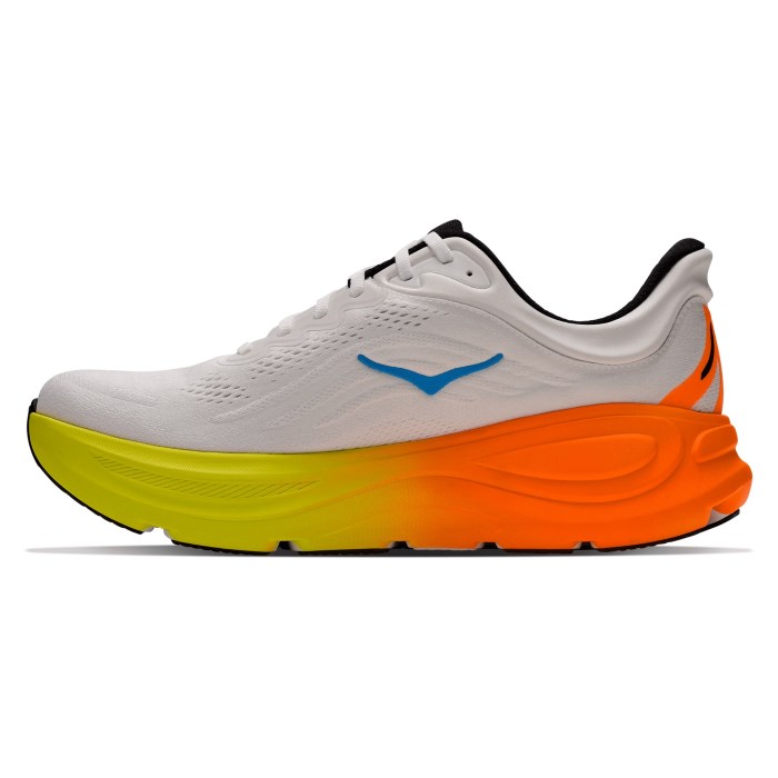 Hoka Bondi 9 - Mens Running Shoes - White/Neon/Tangerine - image 6
