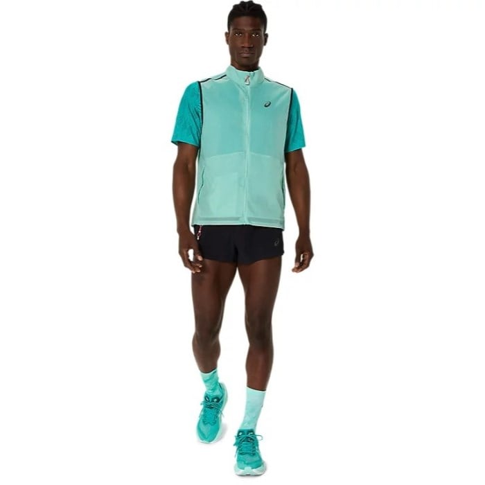 Asics Metarun Packable Gilet - Mens Running Vest - Oasis Green