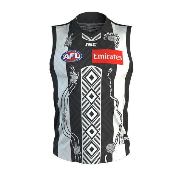 ISC Collingwood Magpies Mens Indigenous Guernsey 2020 - Black/White