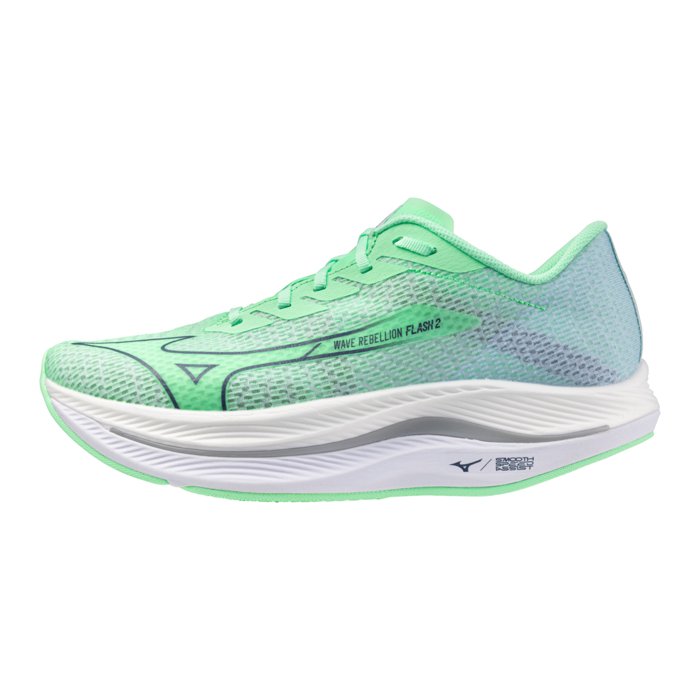 Mizuno Wave Rebellion Flash 2 - Mens Running Shoes - Neo Mint/Vintage Indigo