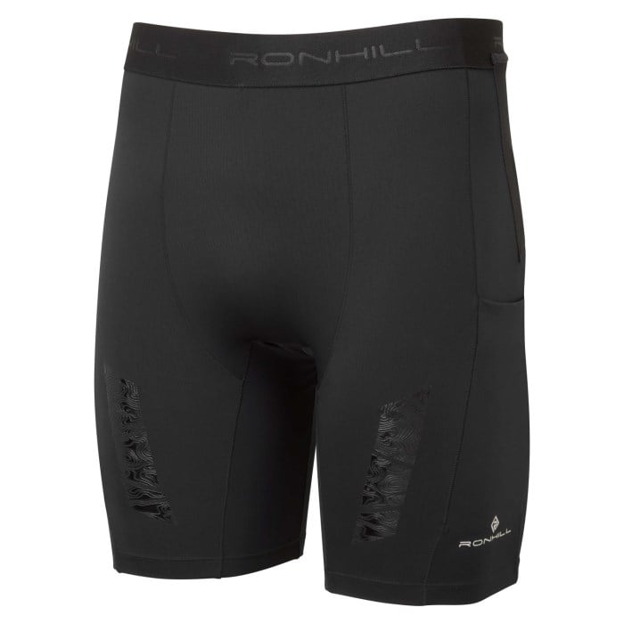 Ronhill Mens Tech All-Terrain 8 Inch Stretch Running Shorts - All Black