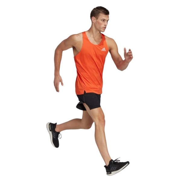Adidas Own The Run Mens Running Singlet - Semi Impact Orange/Reflective Silver