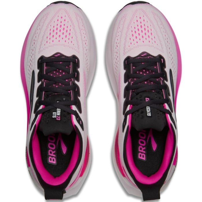 Brooks Glycerin GTS 23 - Womens Running Shoes - White/Phantom/Cyber Pink
