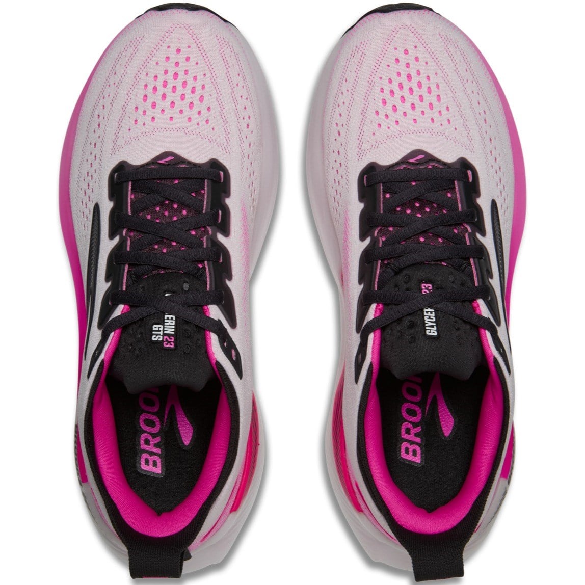 Brooks Glycerin GTS 23 - Womens Running Shoes - White/Phantom/Cyber Pink