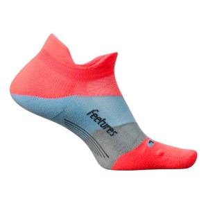 Feetures Elite Light Cushion No Show Tab Running Socks - Climb Coral