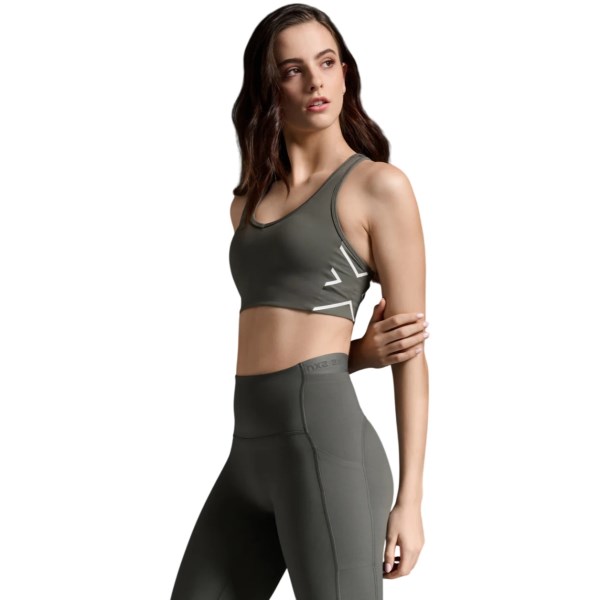 2XU Motion Racerback Womens Sports Bra - Jupiter/White
