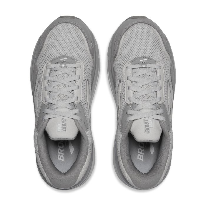 Brooks Ghost Max 2 Suede - Womens Walking Shoes - Oyster/Alloy/Antarctica