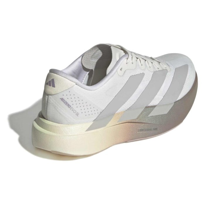 adidas Adizero Evo SL Woven - Womens Running Shoes - Crystal White/Grey Two/Matt Purple Metallic - image 3