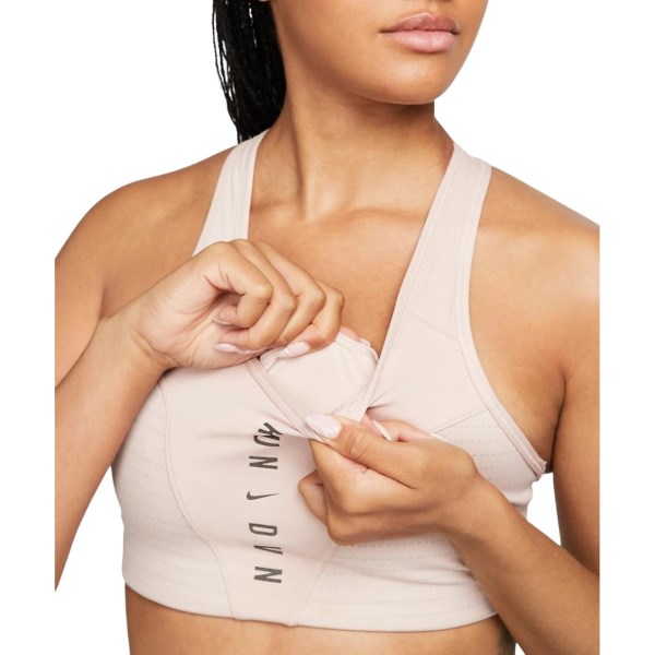 Nike Dri-Fit Swoosh Run Division Womens Sports Bra - Pink Oxford