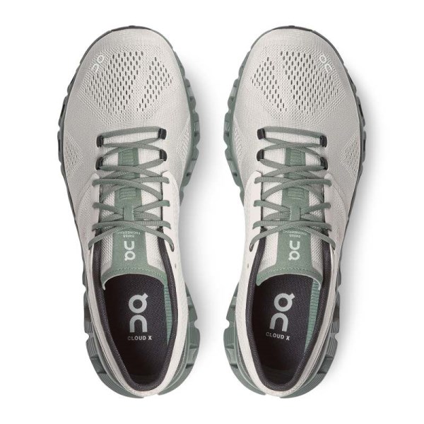 On Cloud X - Mens Running Shoes - Glacier/Olive