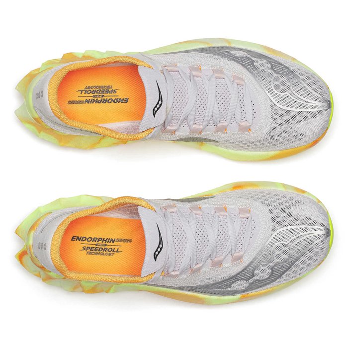 Saucony Endorphin Pro 4 - Womens Road Racing Shoes - Fog/Peel