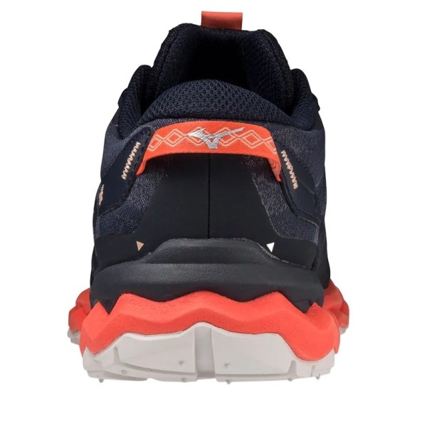 Mizuno Wave Daichi 7 - Womens Trail Running Shoes - Night Sky/Quicksilver/Hot Coral