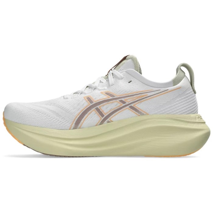 Asics Gel Nimbus 27 - Mens Running Shoes - White/Fawn