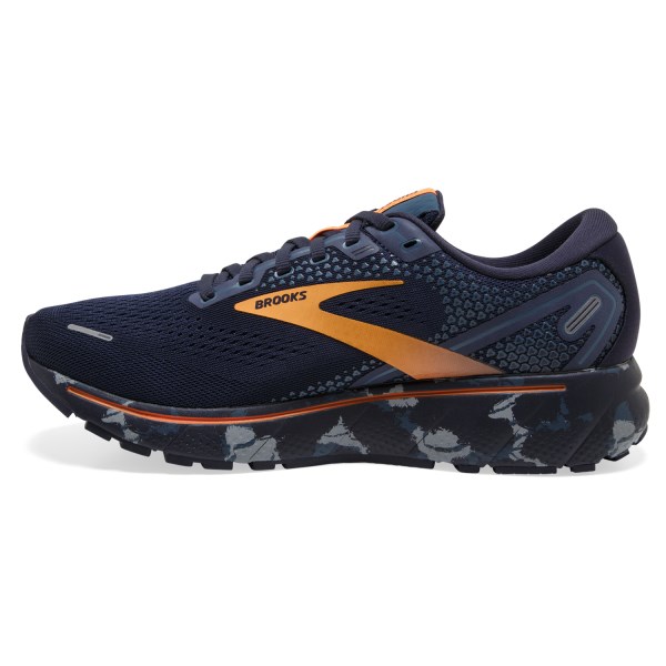 Brooks Ghost 14 - Mens Running Shoes - Camo Navy/Grey/Orange