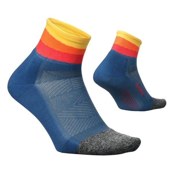 Feetures Elite Light Cushion Quarter Running Socks - Solar Ascent