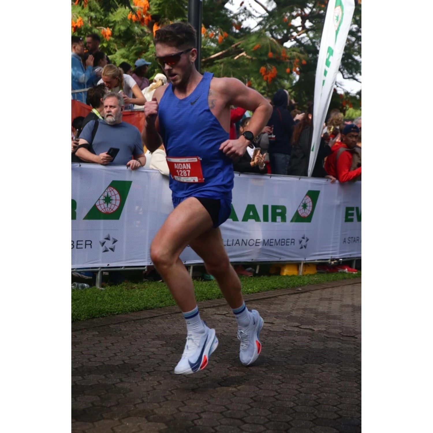 SHYU Quarter Crew Racing Socks - Ice/Blue/Azure