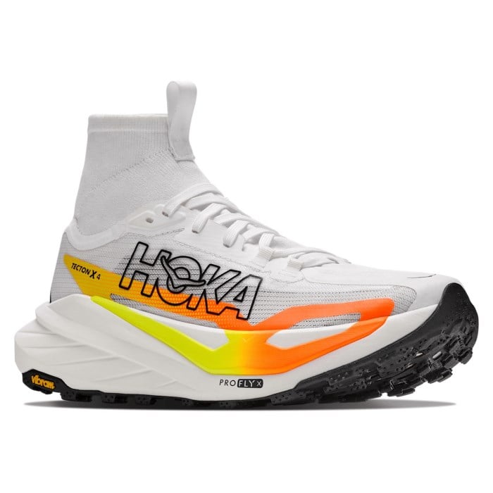 Hoka Tecton X 4 - Mens Trail Running Shoes - Frost Neon/Tangerine - image 2