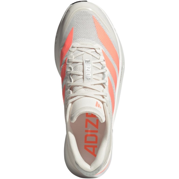 adidas Adizero Boston 13 - Mens Running Shoes - Off White/Lucid Orange/Grey